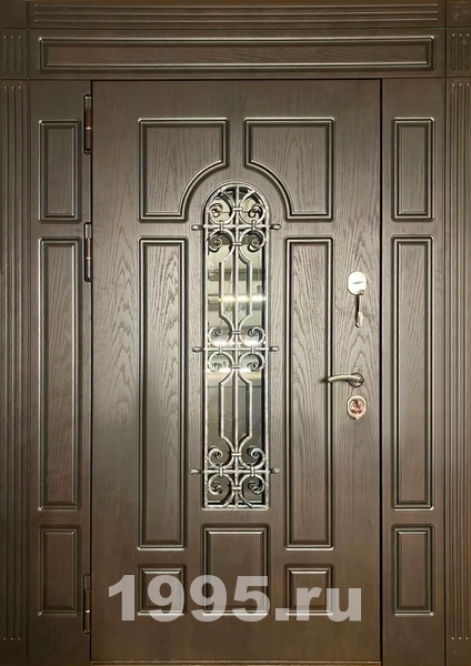 Двупольная дверь с МДФ и верхней вставкой