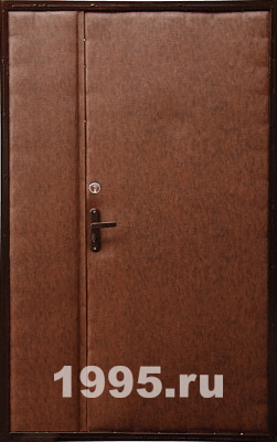 Двустворчатая дверь с отделкой винилискожей и ламинатом №11