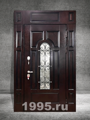 Однопольная дверь МДФ шпон со вставками