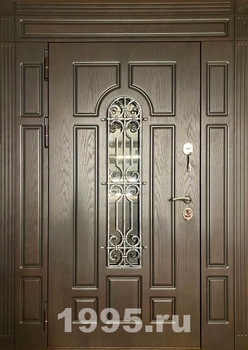 Двупольная дверь с МДФ и верхней вставкой