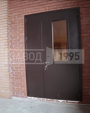 Техническая дверь с окном с порошковым напылением
