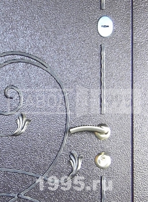 Ручка двери с порошковым окрашиванием и рисунком на металле