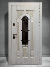 Дверь МДФ с патиной и остеклением