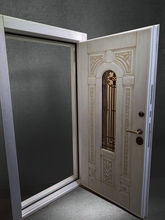 Дверь МДФ с патиной и остеклением