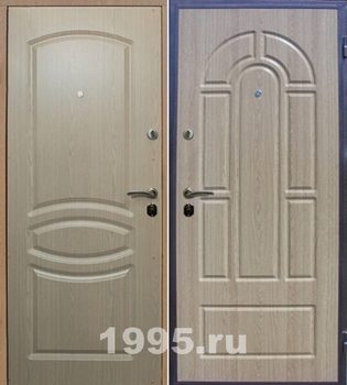 Металлические двери МДФ с двух сторон в коттедж
