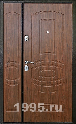 Двустворчатая дверь с отделкой МДФ-ПВХ с двух сторон №7