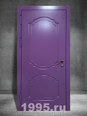 Фиолетовая МДФ дверь с зеркалом