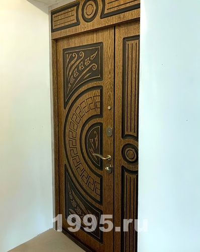 Полуторная дверь МДФ шпон с ажурной фрезеровкой