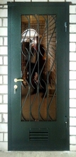 Порошковая дверь со стеклом и вентиляцией