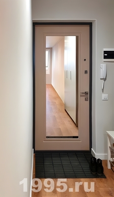 Дверб в квартиру с МДФ и с зеркалом внутри