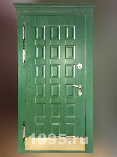 Зеленая дверь с отбойником